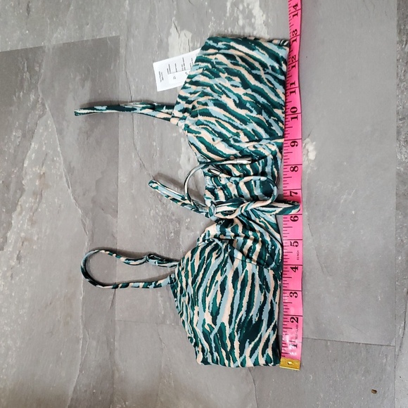 NWOT Seafolly Wild at Heart Drawstring Bralette Bikini Top. Evergreen. 8 US. - Picture 9 of 10